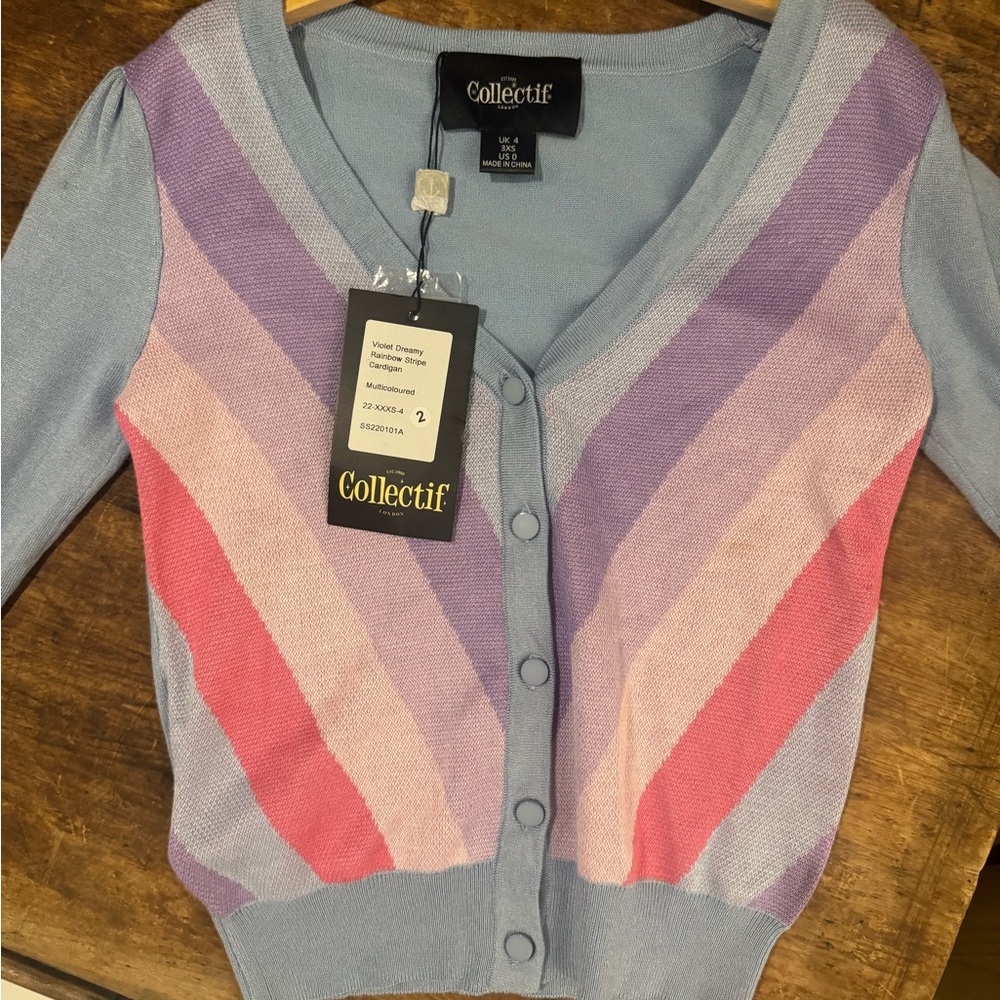 Collectif Pastel Striped Cardigan
